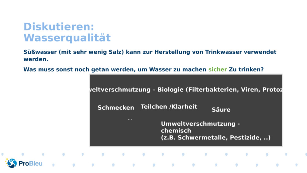 Diskutieren: Wasserqualität