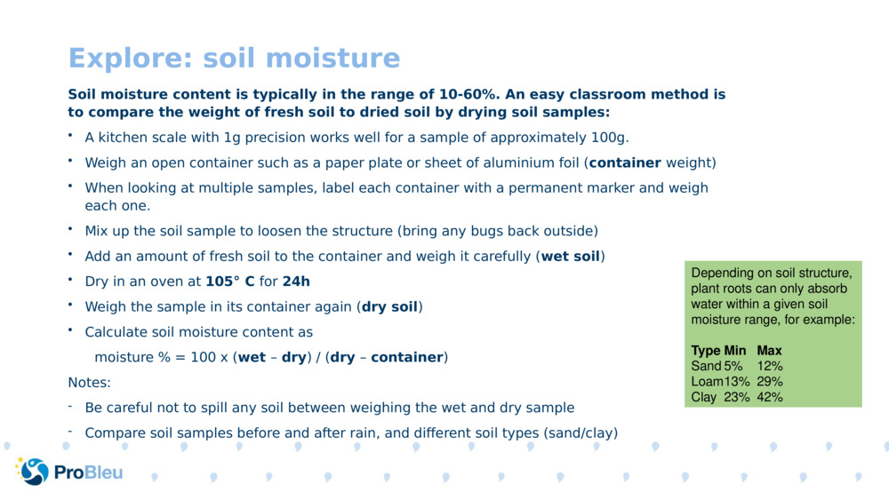 Explore: soil moisture