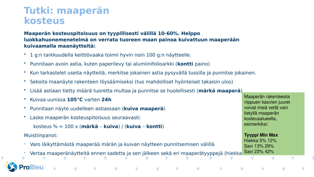 Tutki: maaperän kosteus