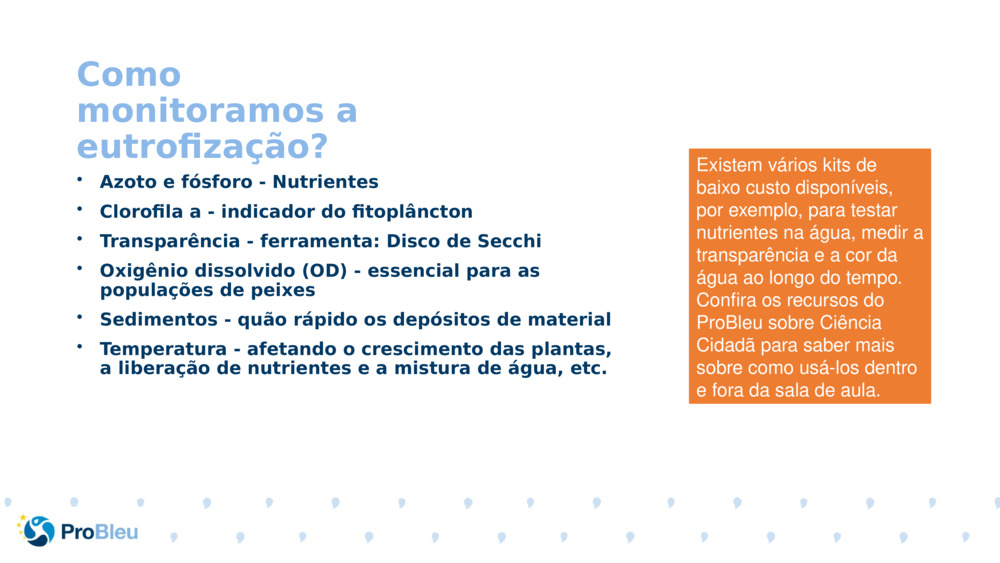 Como monitoramos a eutrofização?