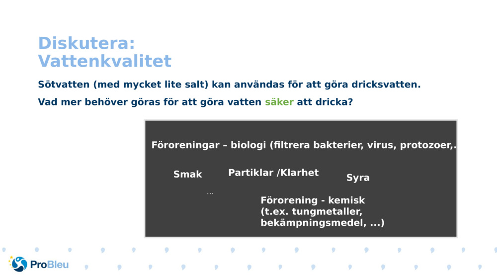 Diskutera: Vattenkvalitet