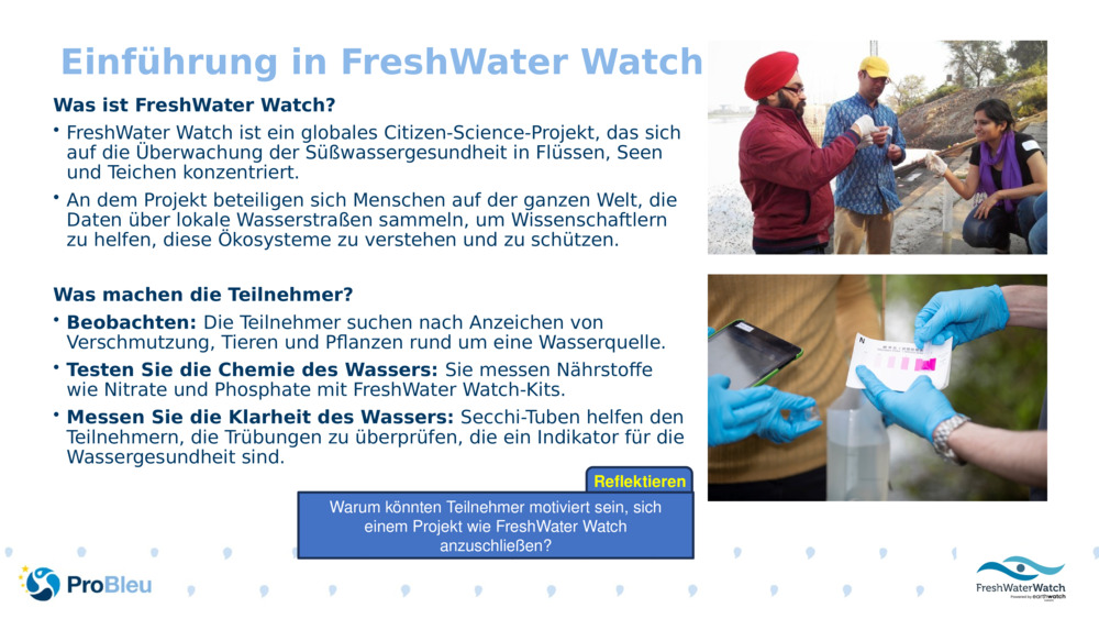 Einführung in FreshWater Watch