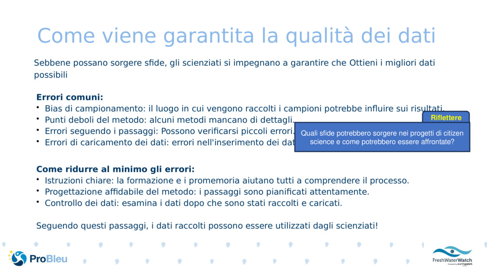 Come viene garantita la qualità dei dati