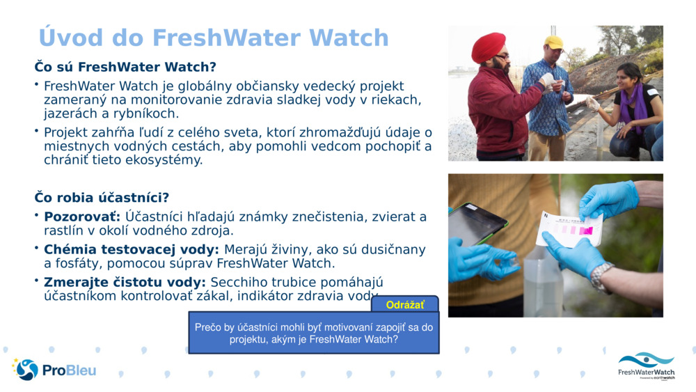 Úvod do FreshWater Watch