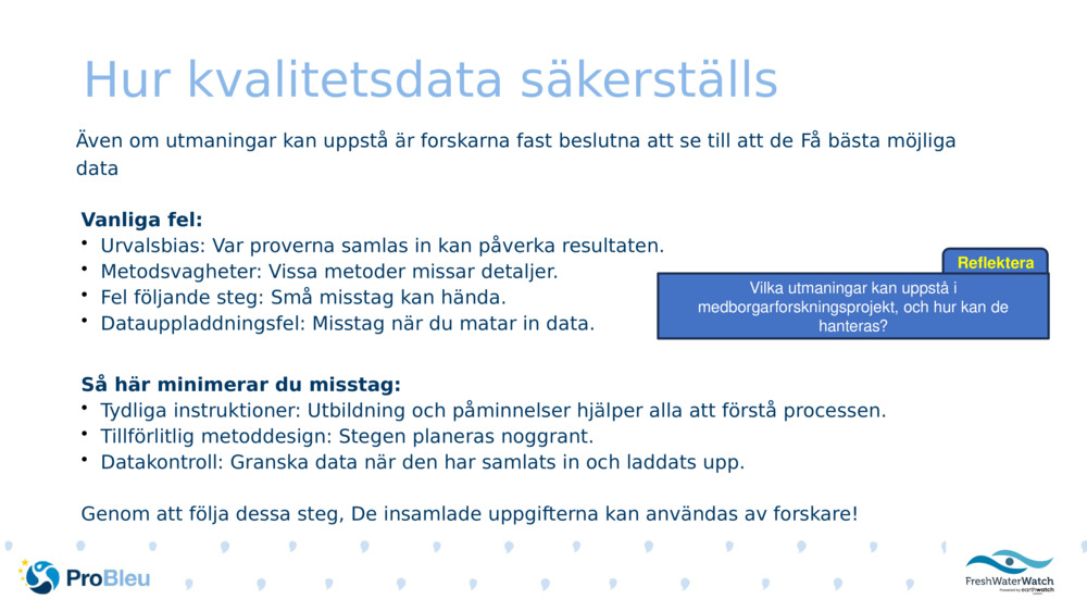 Hur kvalitetsdata säkerställs