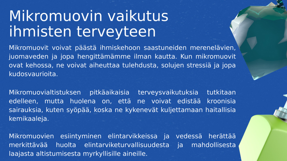 Mikromuovin vaikutus ihmisten terveyteen 