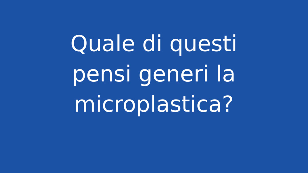 Quale di questi pensi generi la microplastica?