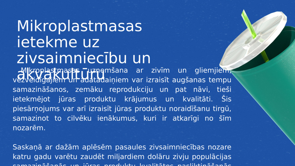 Mikroplastmasas ietekme uz zivsaimniecību un akvakultūru