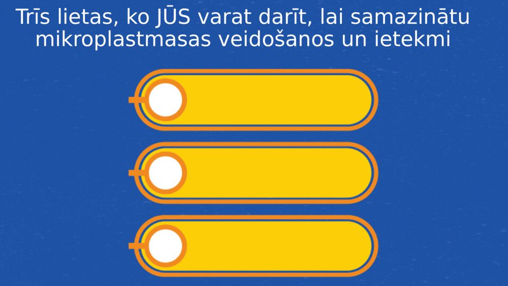 Trīs lietas, ko JŪS varat darīt, lai samazinātu mikroplastmasas veidošanos un ietekmi