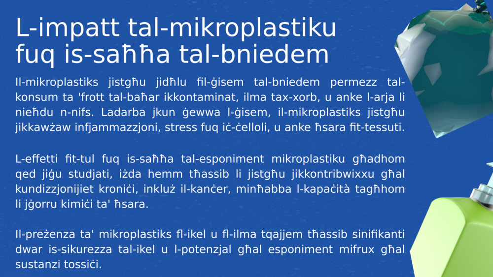 L-impatt tal-mikroplastiku fuq is-saħħa tal-bniedem 