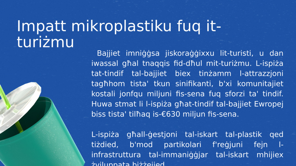 Impatt mikroplastiku fuq it-turiżmu 