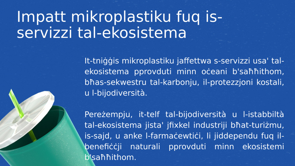 Impatt mikroplastiku fuq is-servizzi tal-ekosistema