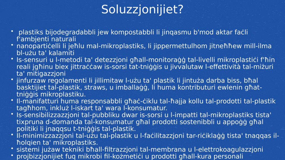 Soluzzjonijiet?