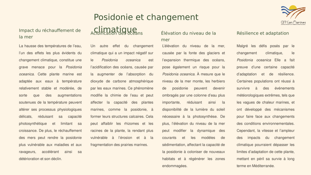 Posidonie et changement climatique