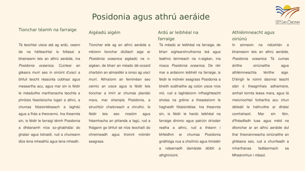 Posidonia agus athrú aeráide