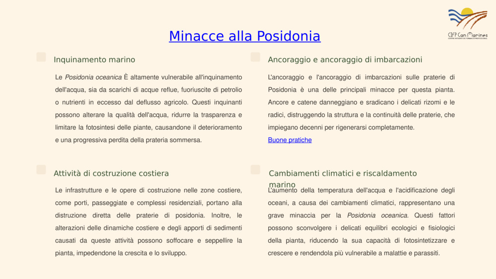 Minacce alla Posidonia