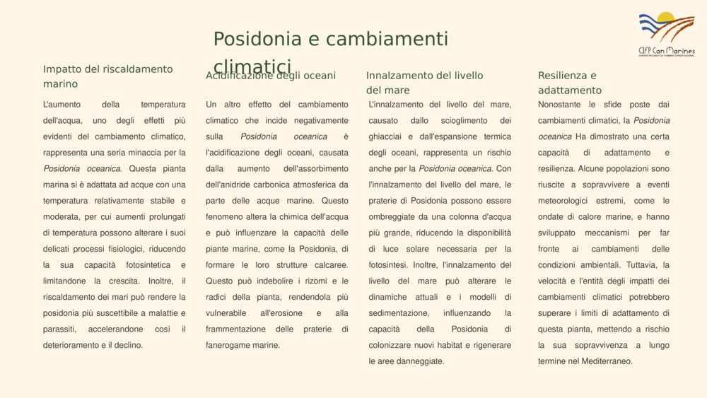 Posidonia e cambiamenti climatici