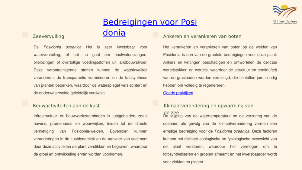 Bedreigingen voor Posidonia