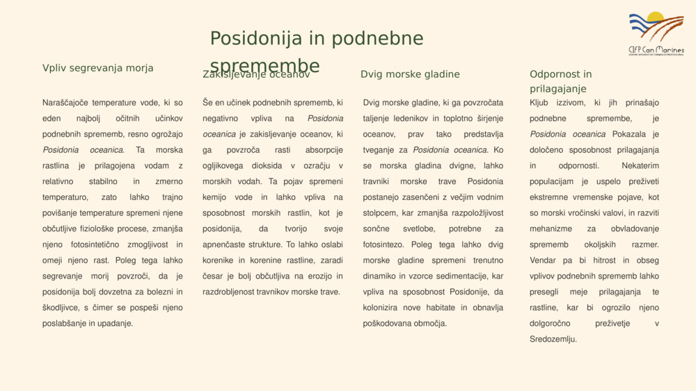 Posidonija in podnebne spremembe