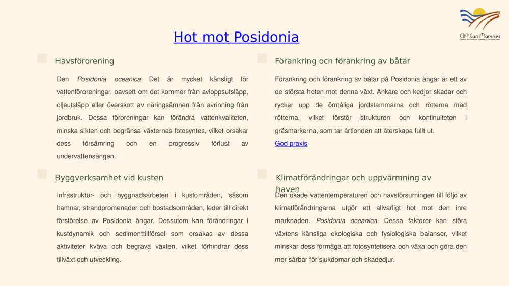 Hot mot Posidonia