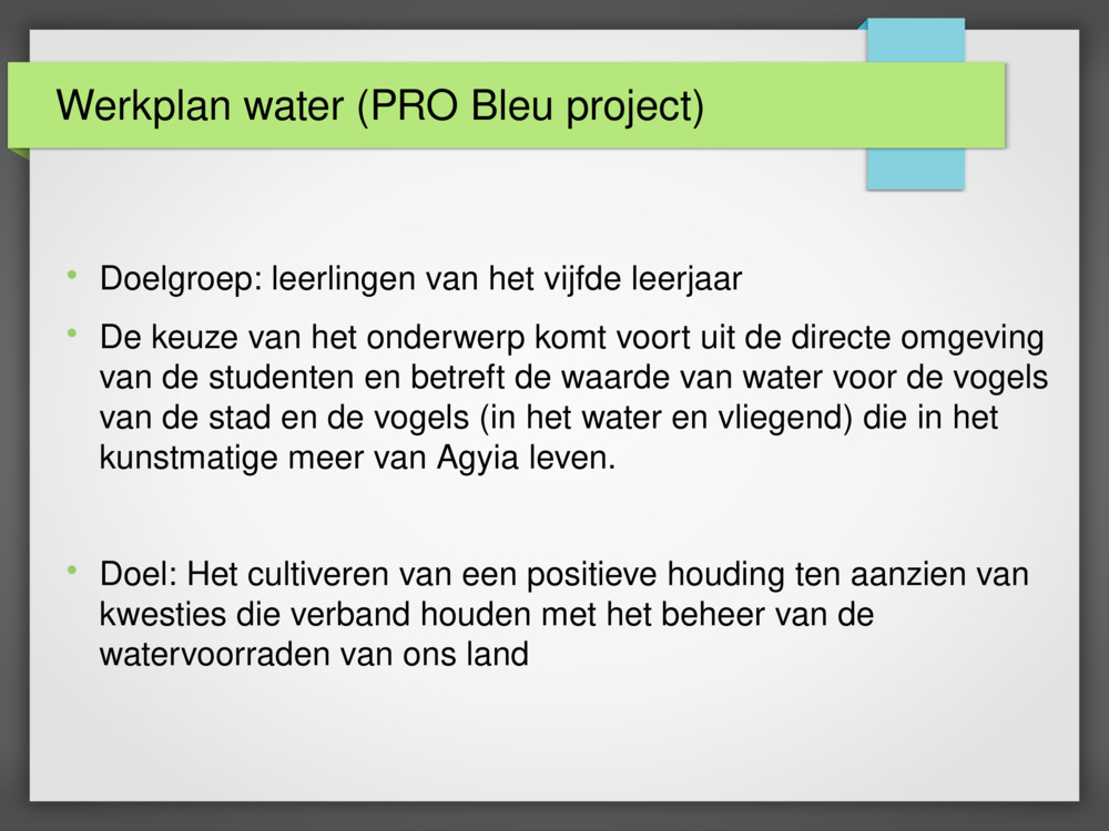 Werkplan water 