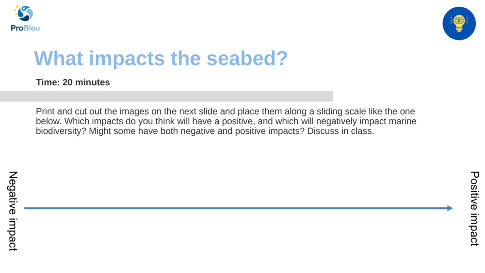 What impacts the seabed?