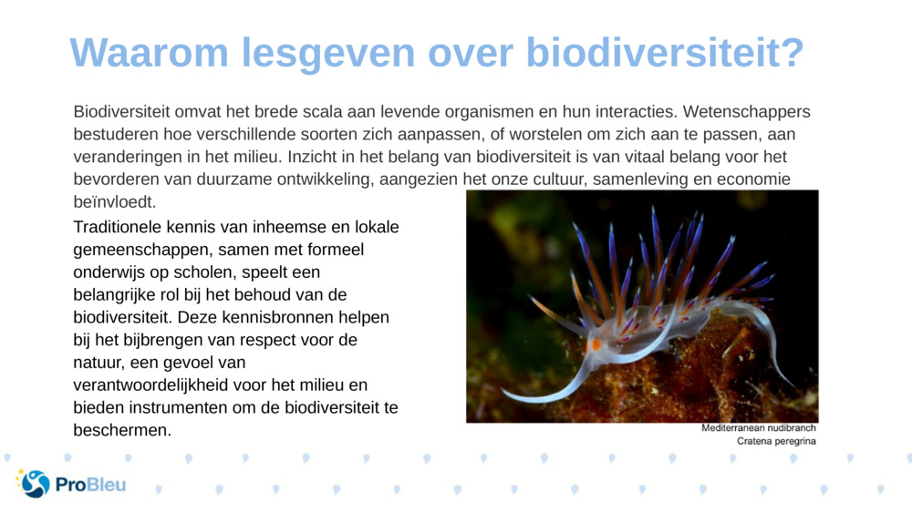 Biodiversiteit omvat het brede scala aan levende organismen en hun interacties. Wetenschappers bestuderen hoe verschillende soorten zich aanpassen, of worstelen om zich aan te passen, aan veranderingen in het milieu. Inzicht in het belang van biodiversiteit is van vitaal belang voor het bevorderen van duurzame ontwikkeling, aangezien het onze cultuur, samenleving en economie beïnvloedt.