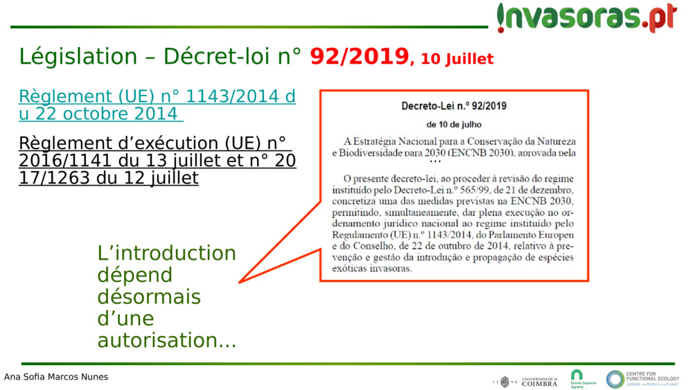Législation – Décret-loi n° 