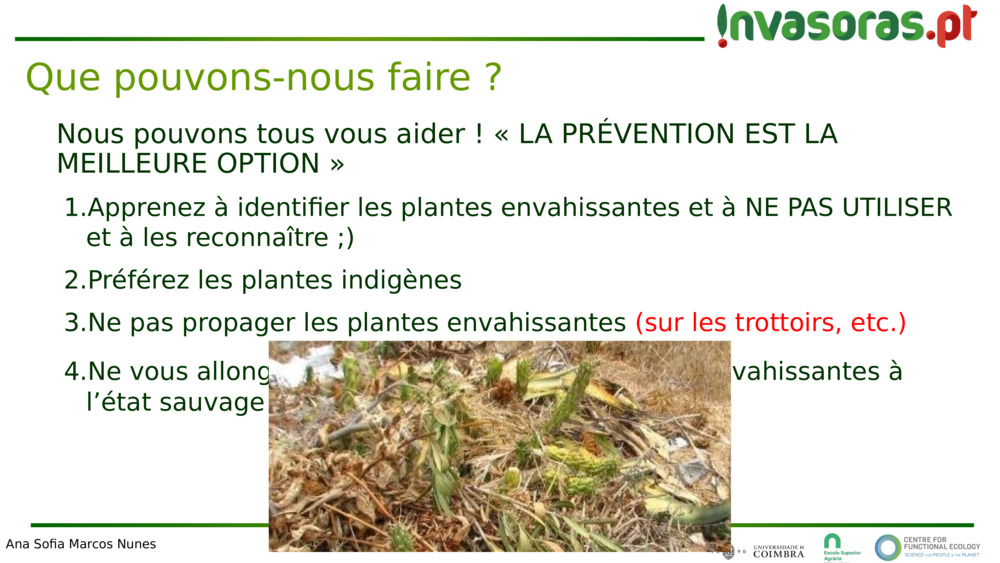 Nous pouvons tous vous aider ! « LA PRÉVENTION EST LA MEILLEURE OPTION »