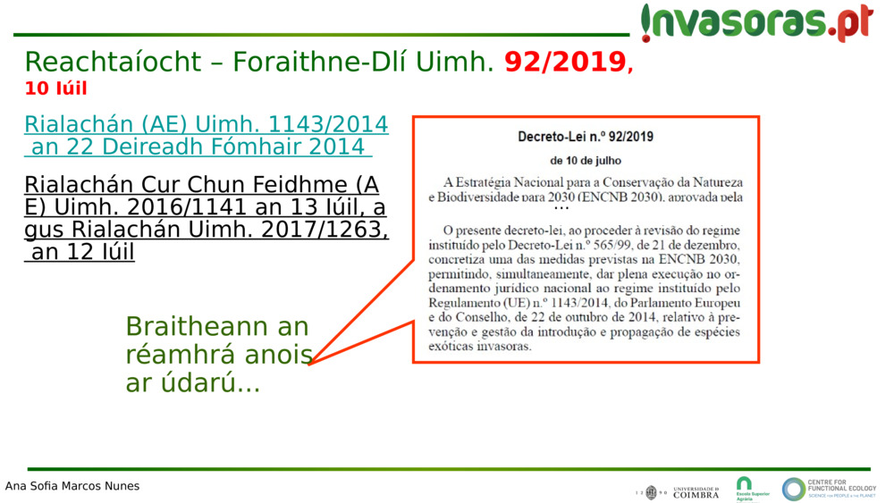 Reachtaíocht – Foraithne-Dlí Uimh. 