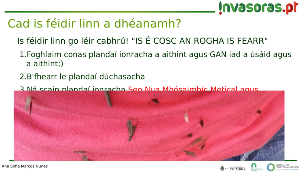 Is féidir linn go léir cabhrú! "IS É COSC AN ROGHA IS FEARR"