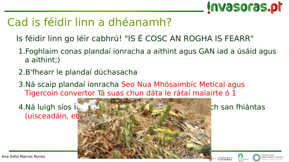 Is féidir linn go léir cabhrú! "IS É COSC AN ROGHA IS FEARR"