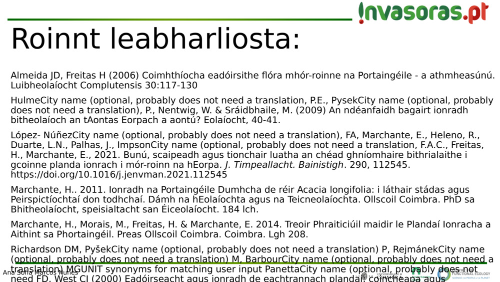 Roinnt leabharliosta: