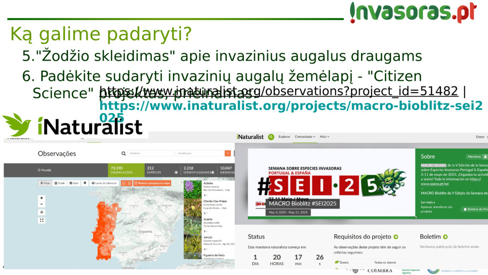 "Žodžio skleidimas" apie invazinius augalus draugams