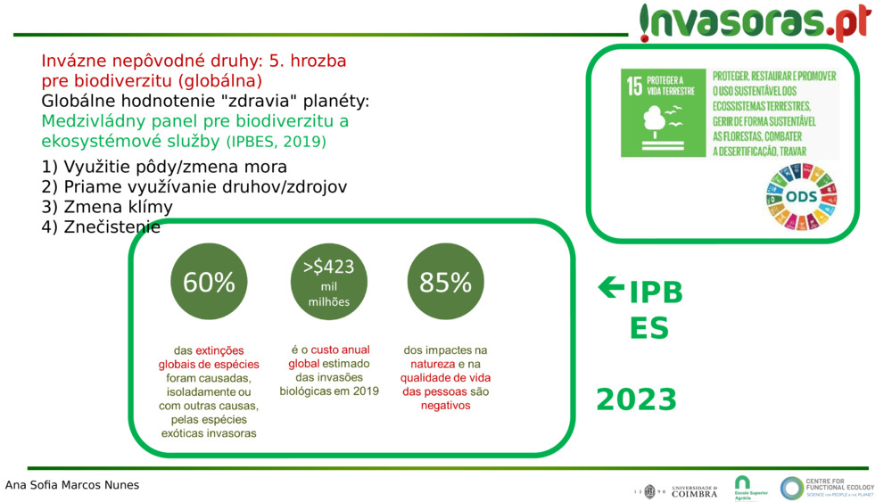 Invázne nepôvodné druhy: 5. hrozba pre biodiverzitu (globálna)