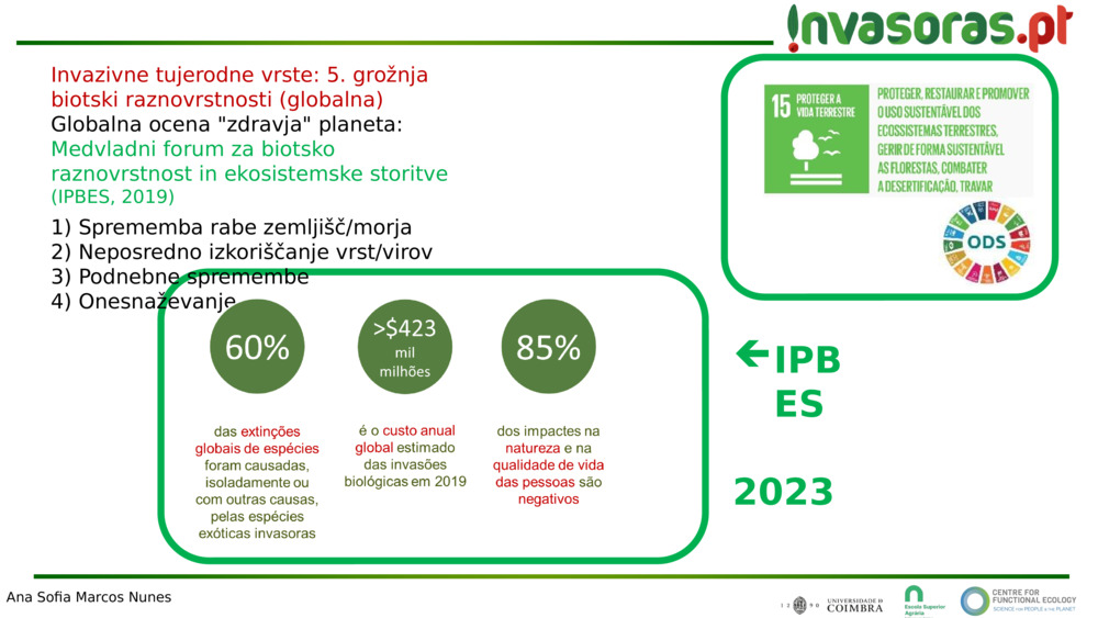 Invazivne tujerodne vrste: 5. grožnja biotski raznovrstnosti (globalna)