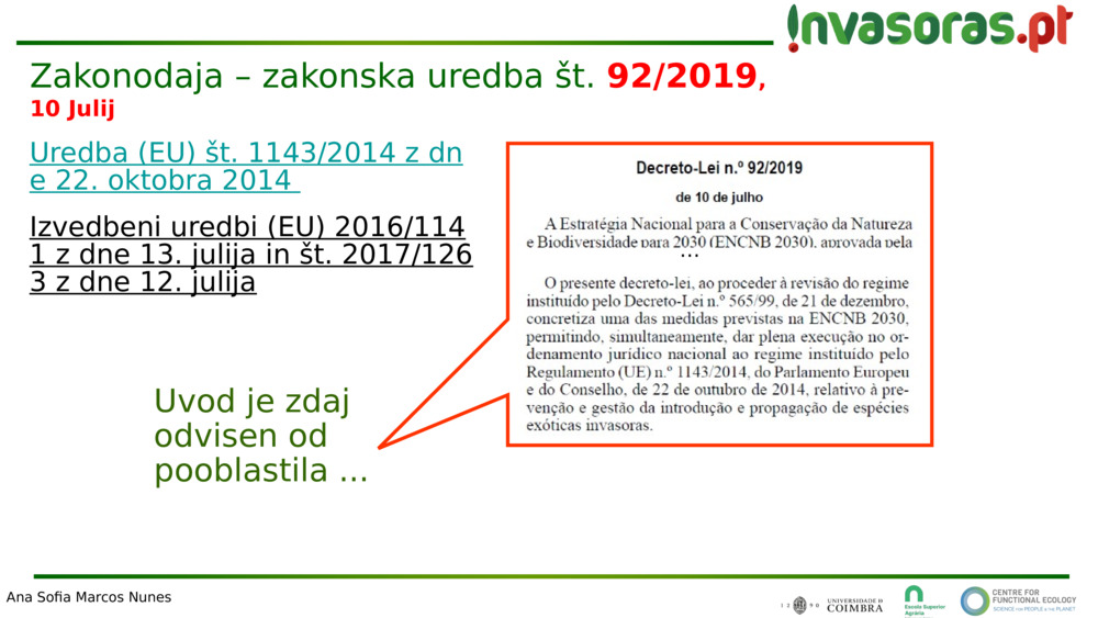 Zakonodaja – zakonska uredba št. 