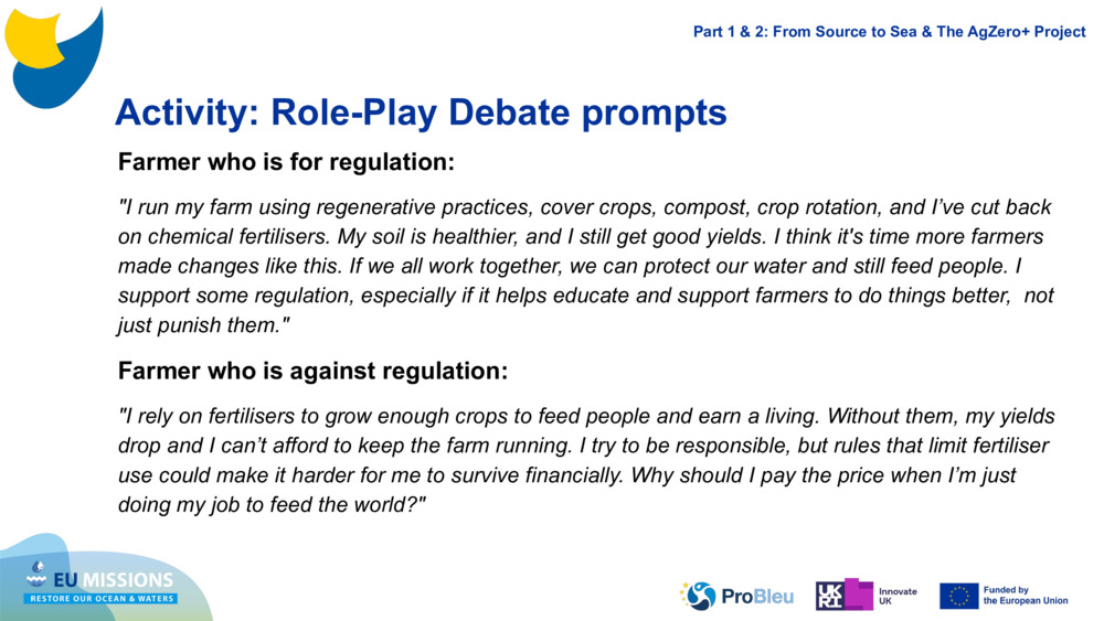 Farmer who is for regulation: 