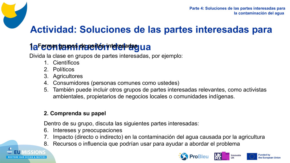 Activity: Stakeholder Solutions for Water Pollution 