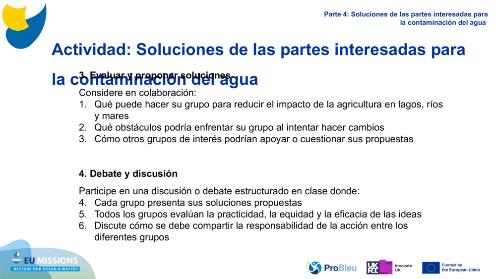 Activity: Stakeholder Solutions for Water Pollution 