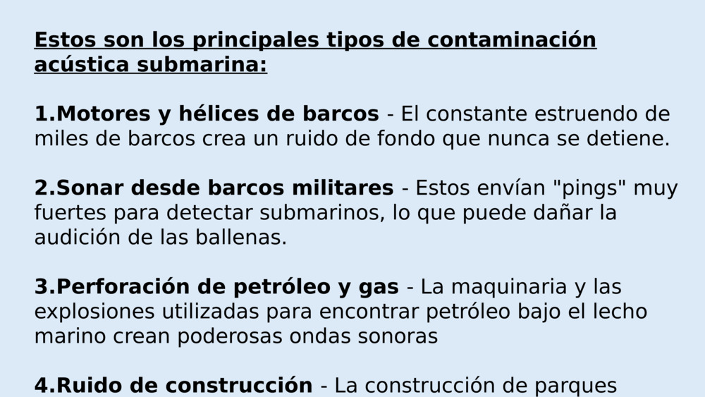 Contaminación acústica submarina