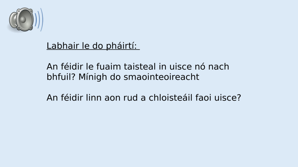 Labhair le do pháirtí: 
