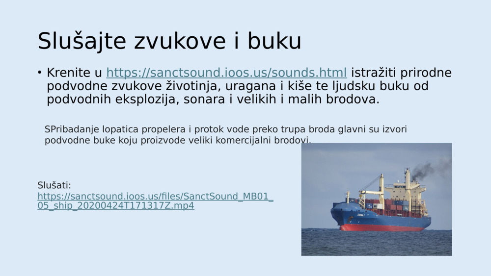 Evo glavnih vrsta onečišćenja podvodnom bukom: