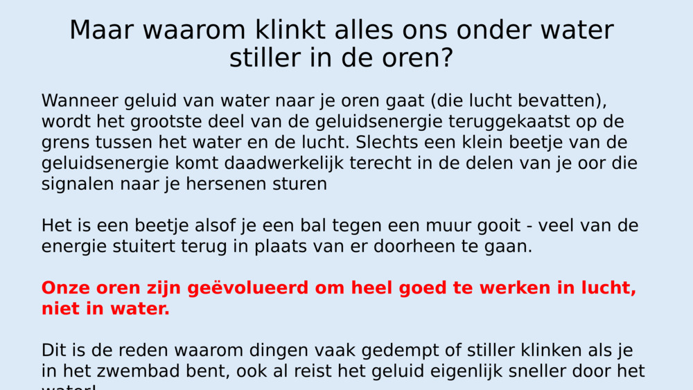 Kan geluid zich onder water verplaatsen?