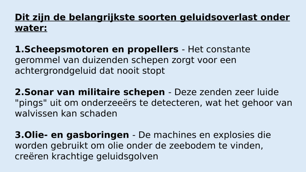 Geluidsoverlast onder water