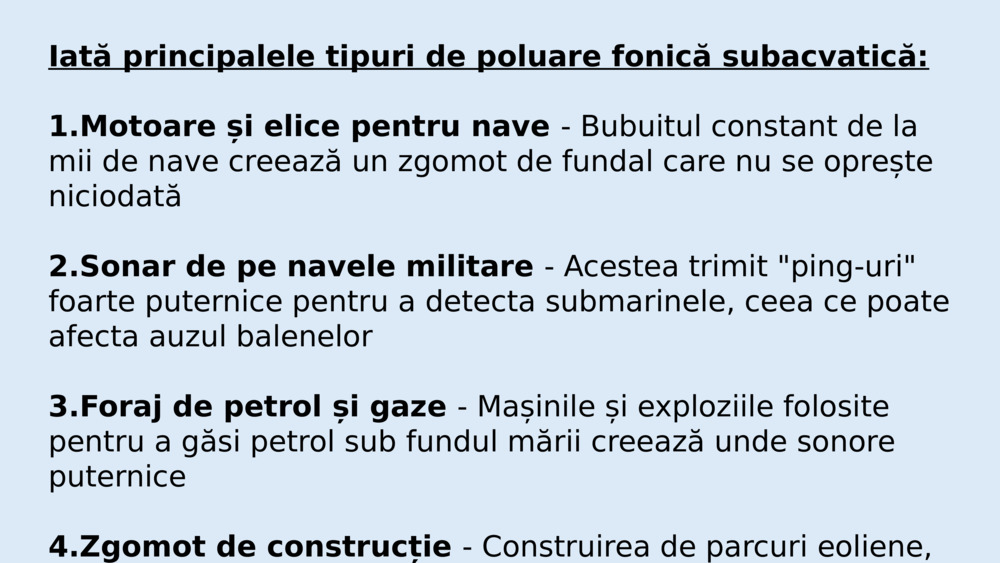 Poluarea fonică subacvatică