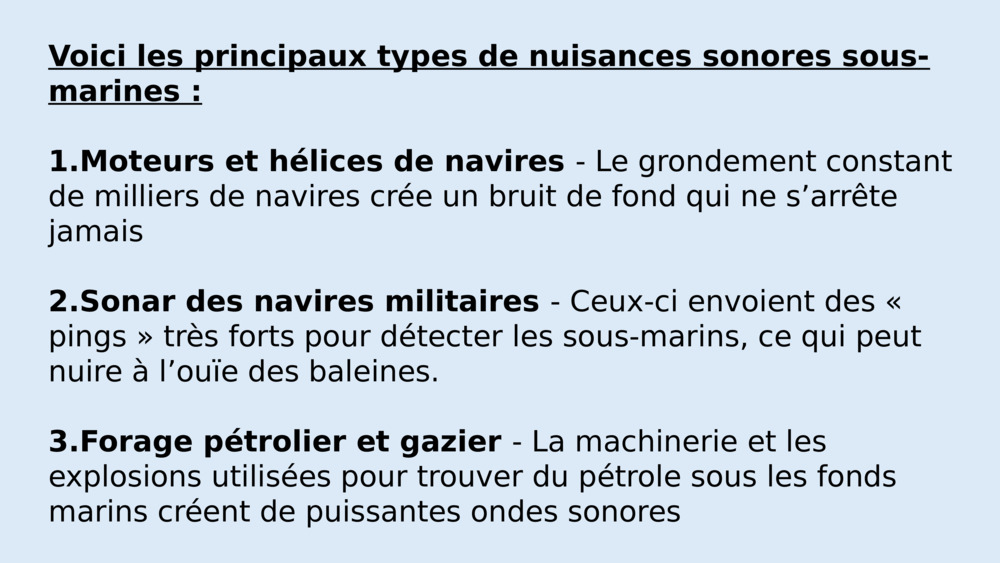 Pollution sonore sous-marine