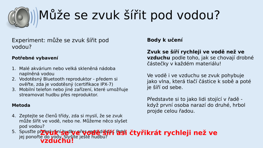 Může se zvuk šířit pod vodou?