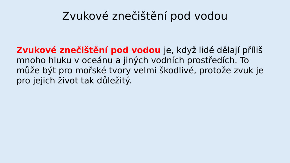 Zvukové znečištění pod vodou