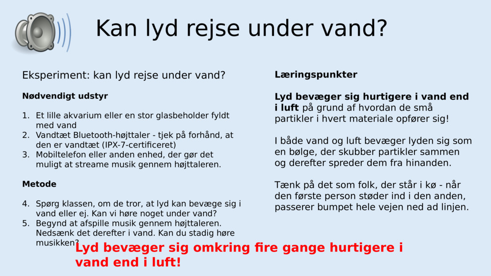Kan lyd rejse under vand?